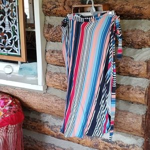 Multicolored Striped Wrap Skirt